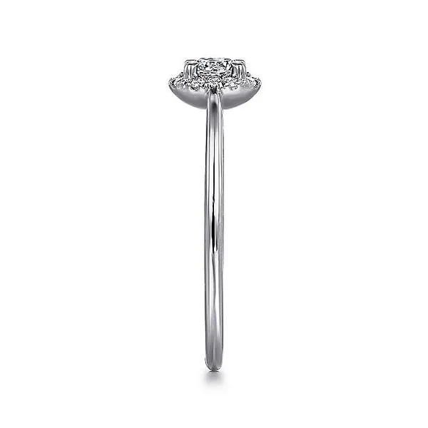 14K White Gold Diamond Halo Birthstone Ring Image 4 Koerbers Fine Jewelry Inc New Albany, IN
