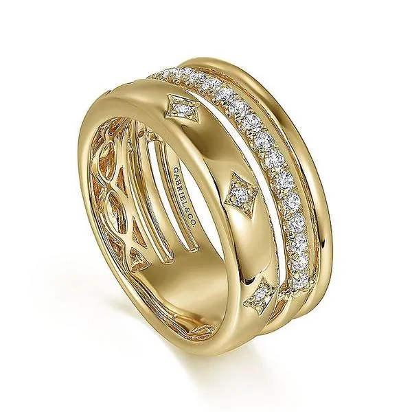 14K Yellow Gold Diamond Easy Stackable Ladies Ring Image 3 Koerbers Fine Jewelry Inc New Albany, IN