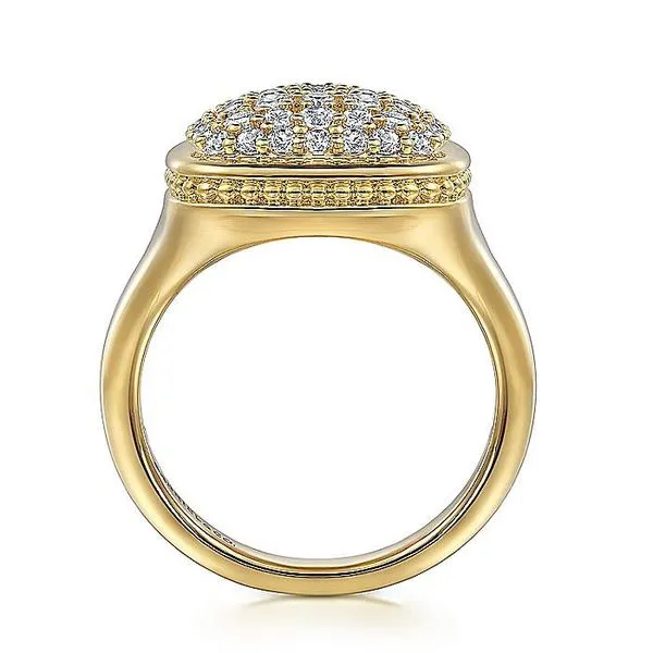 14K Yellow Gold Diamond Signet Ring Image 2 Koerbers Fine Jewelry Inc New Albany, IN