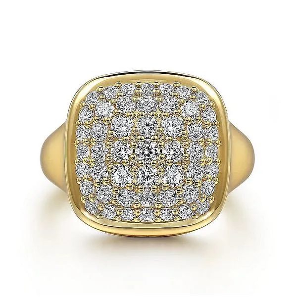 14K Yellow Gold Diamond Signet Ring Koerbers Fine Jewelry Inc New Albany, IN