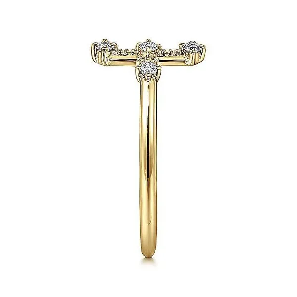 14K Yellow Gold Diamond Cross Ladies Ring Image 4 Koerbers Fine Jewelry Inc New Albany, IN