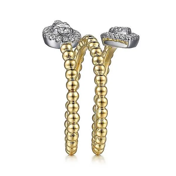14K White and Yellow Gold Bujukan Wrap Ring with Teardrop Diamonds Image 4 Koerbers Fine Jewelry Inc New Albany, IN