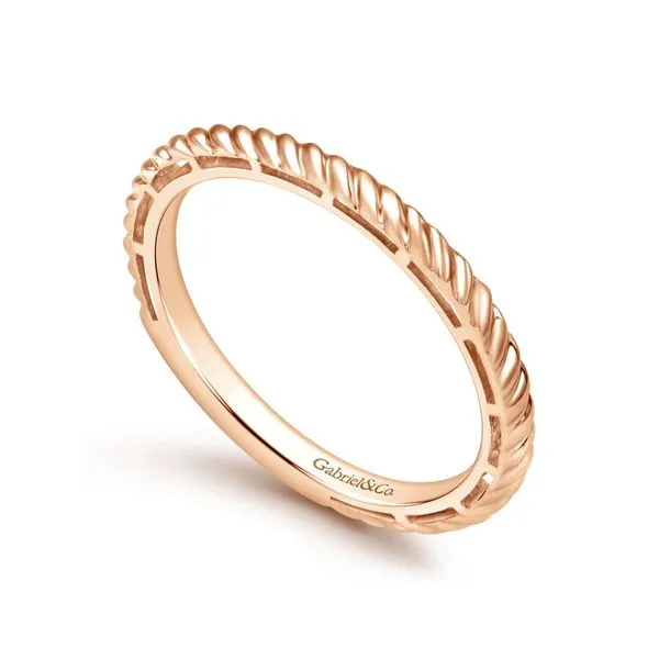 14K Rose Gold Twisted Rope Stackable Ring Image 2 Koerbers Fine Jewelry Inc New Albany, IN