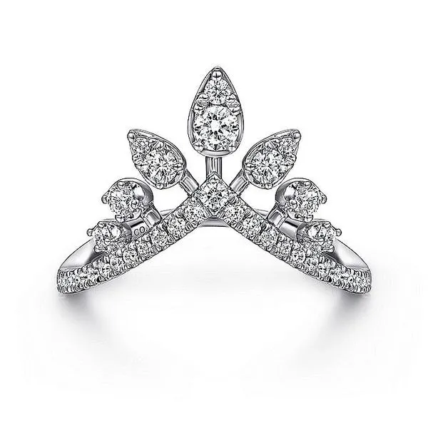 14K White Gold Bursting Diamond Chevron Ring Koerbers Fine Jewelry Inc New Albany, IN