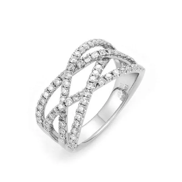 14K White Gold Diamond Criss Cross Fashion Ring Koerbers Fine Jewelry Inc New Albany, IN