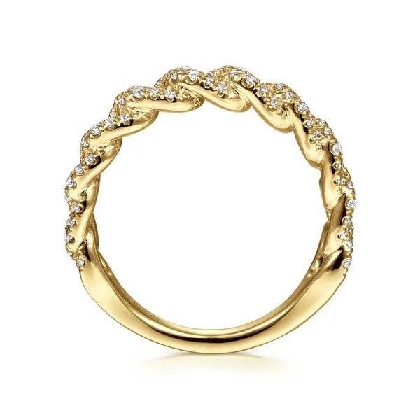 14K Yellow Gold Chain Link Stackable Diamond Ring Image 2 Koerbers Fine Jewelry Inc New Albany, IN