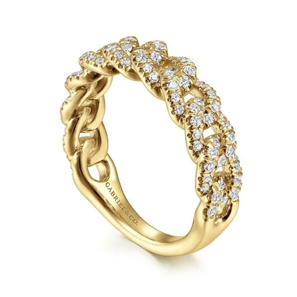 14K Yellow Gold Chain Link Stackable Diamond Ring Image 3 Koerbers Fine Jewelry Inc New Albany, IN