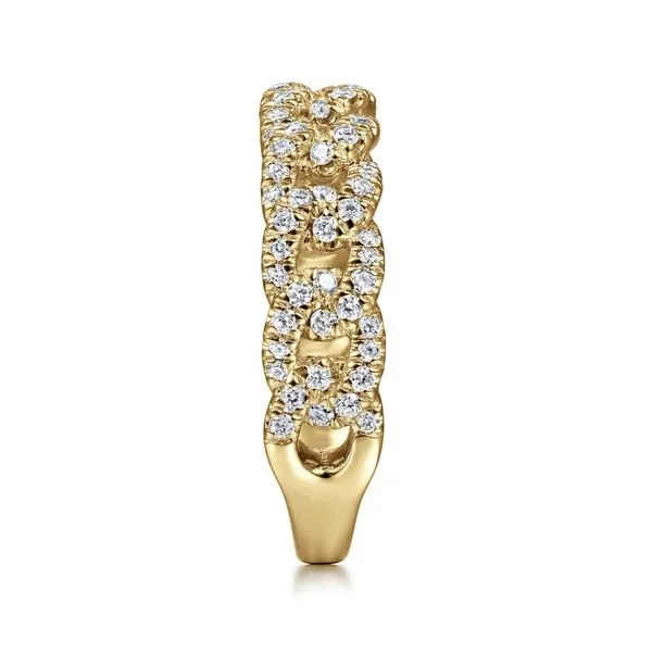 14K Yellow Gold Chain Link Stackable Diamond Ring Image 4 Koerbers Fine Jewelry Inc New Albany, IN