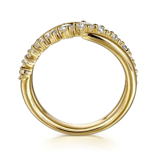 14K Yellow Gold Diamond Bypass Ring Image 2 Koerbers Fine Jewelry Inc New Albany, IN