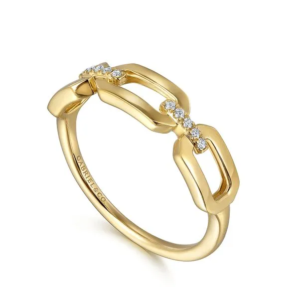 14K Yellow Gold Diamond Chain Link Band Image 3 Koerbers Fine Jewelry Inc New Albany, IN