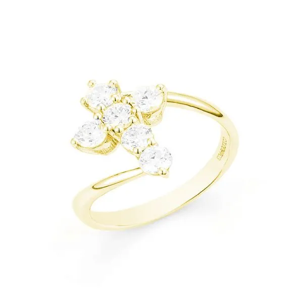 14K Yellow Gold Diamond Cross Fashion Ring Koerbers Fine Jewelry Inc New Albany, IN