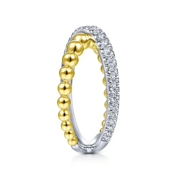 14K Yellow and White Gold Twisted Crossover Fashion Ring Image 4 Koerbers Fine Jewelry Inc New Albany, IN