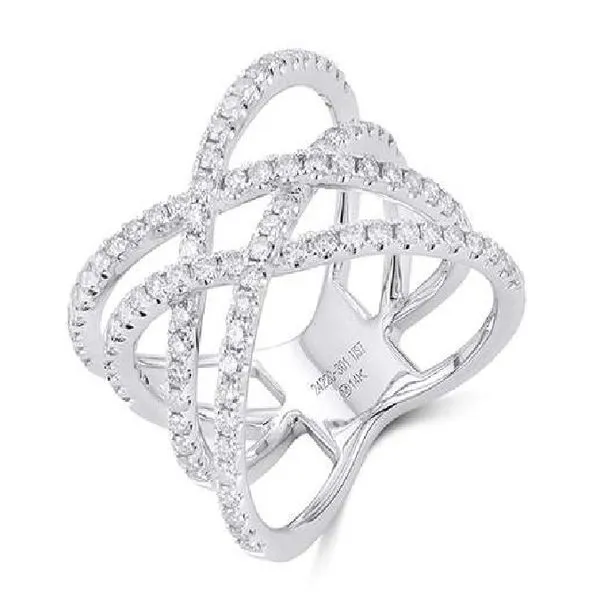 14K White Gold Diamond Criss Cross Fashion Ring Koerbers Fine Jewelry Inc New Albany, IN