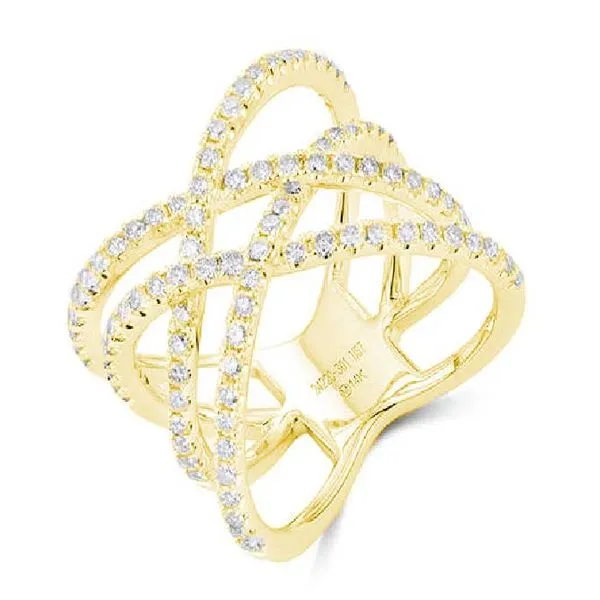 14K Yellow Gold Diamond Criss Cross Fashion Ring Koerbers Fine Jewelry Inc New Albany, IN