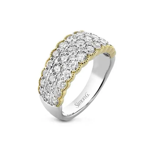18K 2-Tone White and Yellow Gold Diamond Pave Right Hand Fashion Ring Koerbers Fine Jewelry Inc New Albany, IN