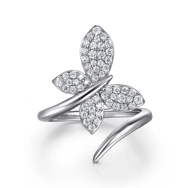 14K White Gold Diamond Butterfly Bypass Fashion Ring Koerbers Fine Jewelry Inc New Albany, IN