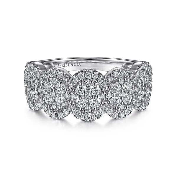 14K White Gold Diamond Cluster Oval Station Ring Koerbers Fine Jewelry Inc New Albany, IN