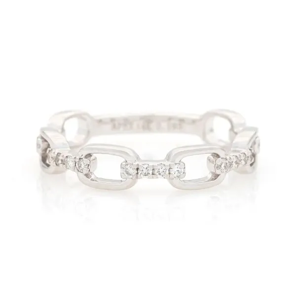 14K White Gold Diamond Chain Link Stackable Fashion Ring Koerbers Fine Jewelry Inc New Albany, IN