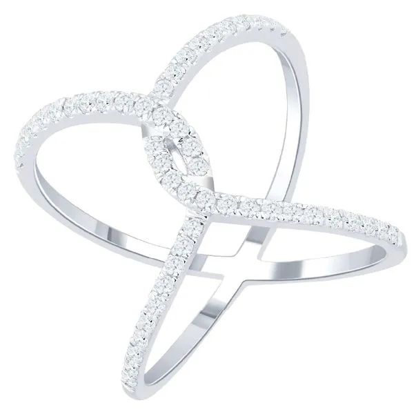 14K White Gold Diamond Crossover Fashion Ring Koerbers Fine Jewelry Inc New Albany, IN