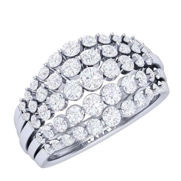 14K White Gold Diamond Multi Row Fashion Ring Koerbers Fine Jewelry Inc New Albany, IN