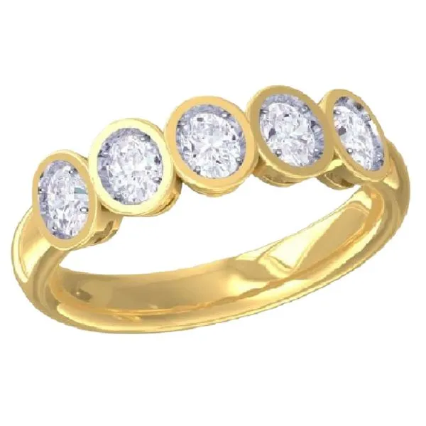 14K Yellow Gold Diamond 5 Stone Bezel Set Fashion Ring Koerbers Fine Jewelry Inc New Albany, IN
