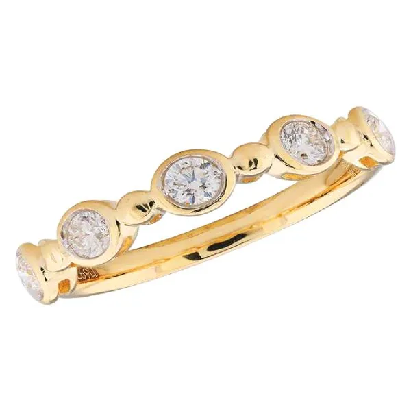 14K Yellow Gold Diamond Bezel Set 5 Stone Fashion Ring Koerbers Fine Jewelry Inc New Albany, IN