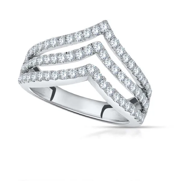 14K White Gold Diamond Chevron Triple Row Fashion Ring Koerbers Fine Jewelry Inc New Albany, IN