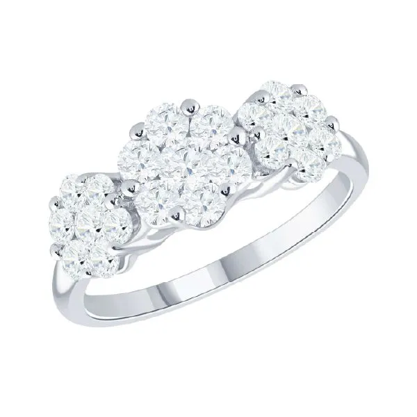 14K White Gold Diamond Flower Fashion Ring Koerbers Fine Jewelry Inc New Albany, IN