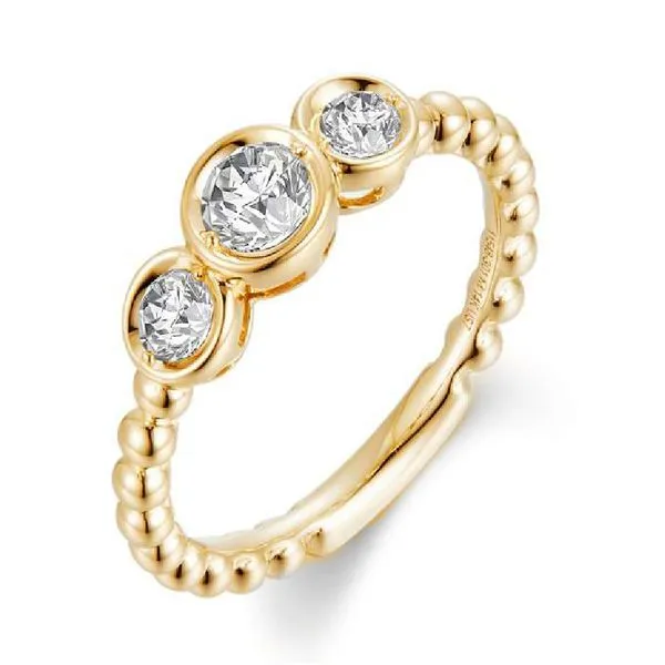 14K Yellow Gold Diamond 3 Stone Bezel Set Fashion Ring Koerbers Fine Jewelry Inc New Albany, IN