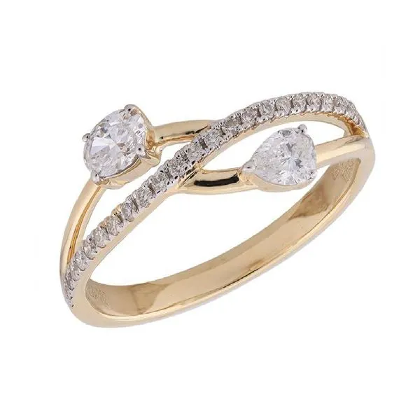 14K Yellow Gold Diamond Twisted Fashion Ring Koerbers Fine Jewelry Inc New Albany, IN