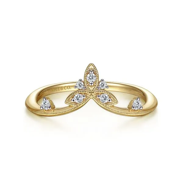 14K Yellow Gold Diamond Chevron Fashion Ring Koerbers Fine Jewelry Inc New Albany, IN