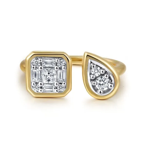 14K White and Yellow Gold Diamond Toi et Moi Open Ladies Ring Koerbers Fine Jewelry Inc New Albany, IN