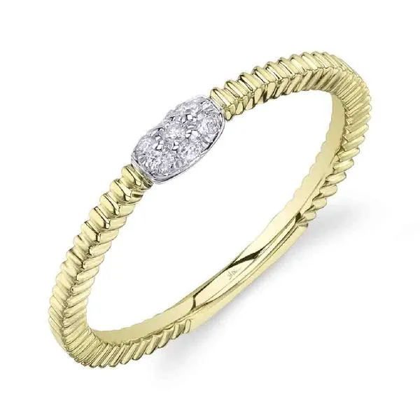 14K 2-Tone White and Yellow Gold Diamond Cluster Ribbed Fashion Ring Koerbers Fine Jewelry Inc New Albany, IN