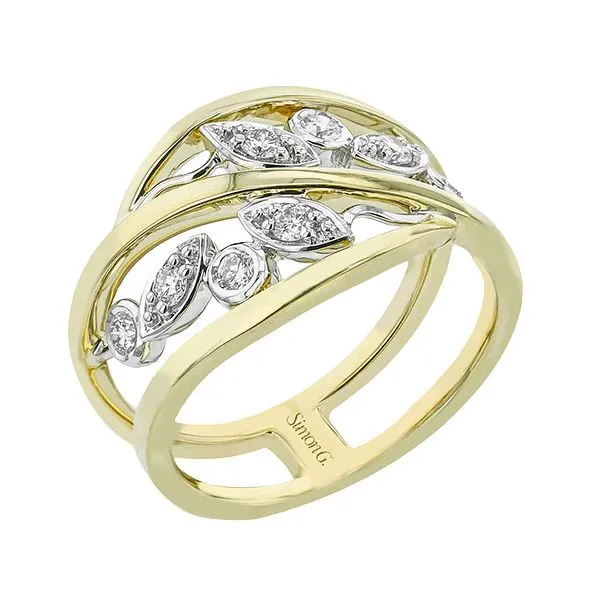 18K 2-Tone White and Yellow Gold Diamond Right Hand Fashion Ring Koerbers Fine Jewelry Inc New Albany, IN