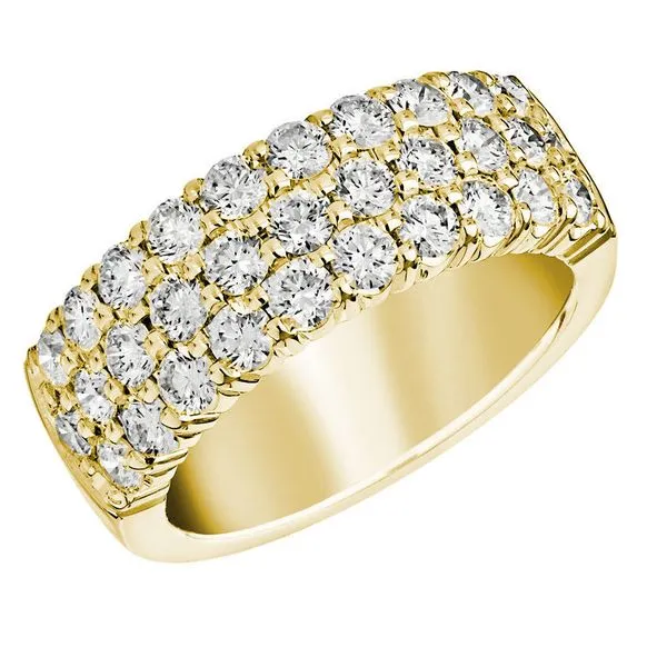 18K Yellow Gold Triple Row Diamond Fashion Ring Koerbers Fine Jewelry Inc New Albany, IN