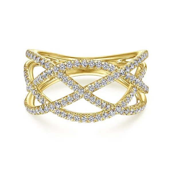 14K Yellow Gold Diamond Layered Grid Fashion Ring 0.52 CTW Koerbers Fine Jewelry Inc New Albany, IN