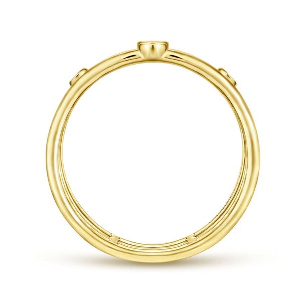 14K Yellow Gold Bezel Set Diamond Station Layered Ring Image 3 Koerbers Fine Jewelry Inc New Albany, IN