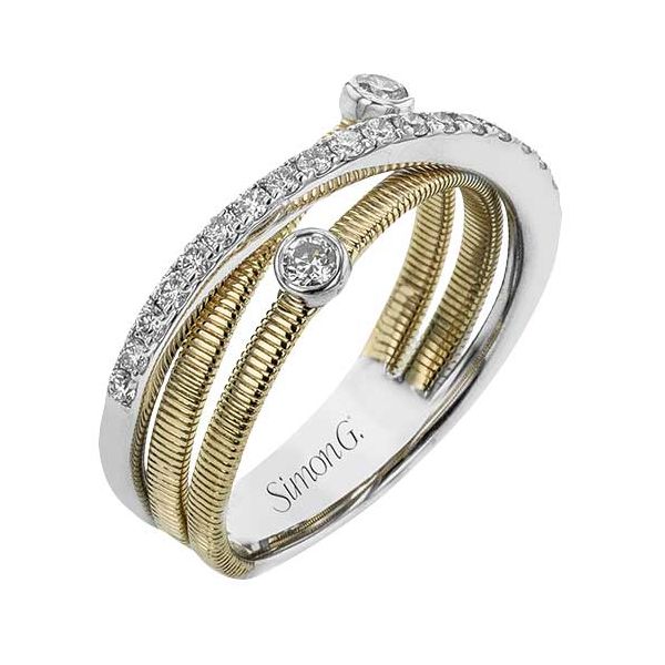 18K 2-Tone White and Yellow Gold Diamond Right Hand Fashion Ring Koerbers Fine Jewelry Inc New Albany, IN