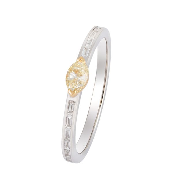 18K 2-Tone White and Yellow Gold Yellow Diamond Fashion Ring Koerbers Fine Jewelry Inc New Albany, IN