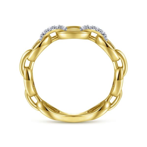 14K Yellow Gold Chainlink Diamond Ring Image 2 Koerbers Fine Jewelry Inc New Albany, IN