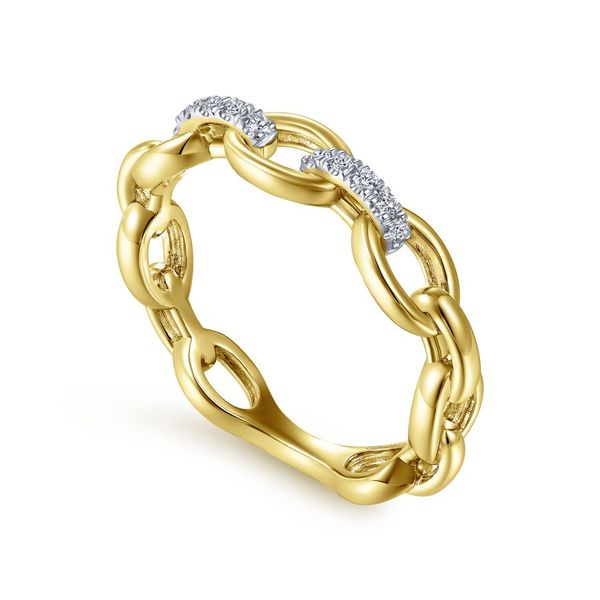 14K Yellow Gold Chainlink Diamond Ring Image 3 Koerbers Fine Jewelry Inc New Albany, IN