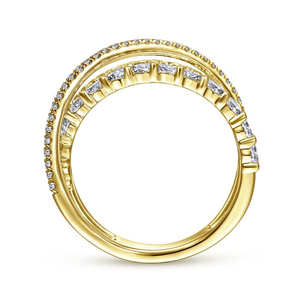 14K White Gold Diamond Criss Crossing Layered Ring Image 2 Koerbers Fine Jewelry Inc New Albany, IN
