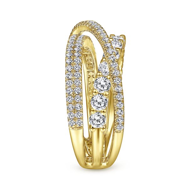14K White Gold Diamond Criss Crossing Layered Ring Image 4 Koerbers Fine Jewelry Inc New Albany, IN