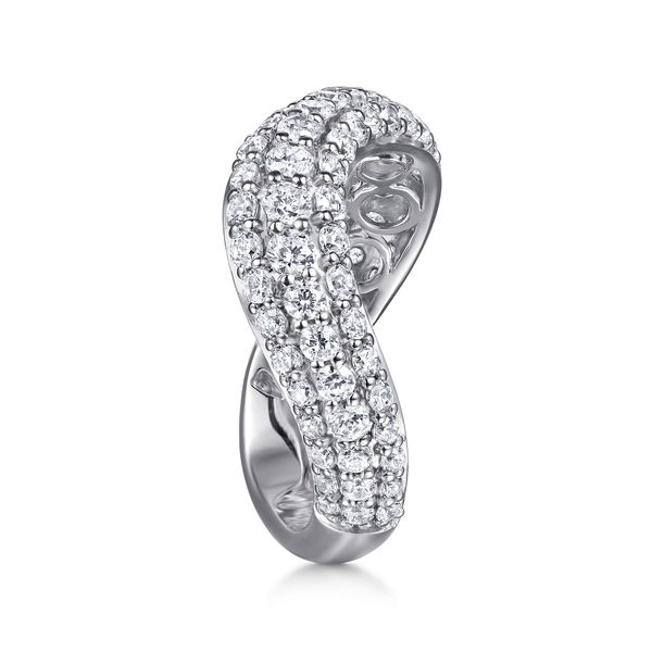 14K White Gold Diamond Wave Stackable Fashion Ring Image 4 Koerbers Fine Jewelry Inc New Albany, IN