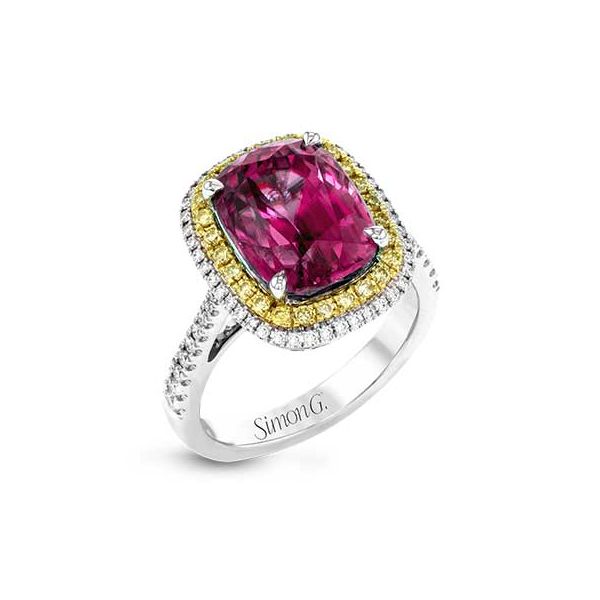 18K 2-Tone White And Yellow Gold Pink Tourmaline and Diamond Fashion Ring Koerbers Fine Jewelry Inc New Albany, IN