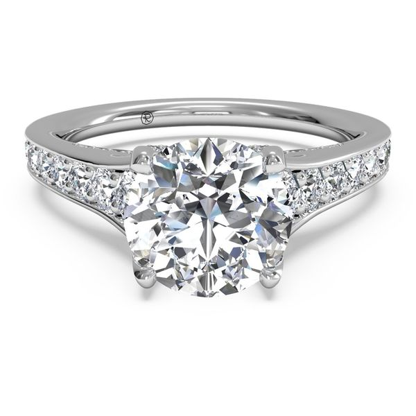 14K White Gold Ritani Modern Cathedral Style Engagement Ring | Koerbers ...