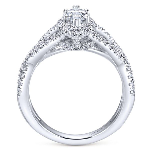 14K White Gold Marquise Halo Engagement Ring with Split Shank Image 3 Koerbers Fine Jewelry Inc New Albany, IN
