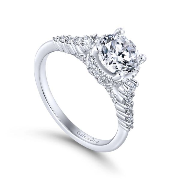 14K White Gold Graduating Side Stone Engagement Ring Image 2 Koerbers Fine Jewelry Inc New Albany, IN