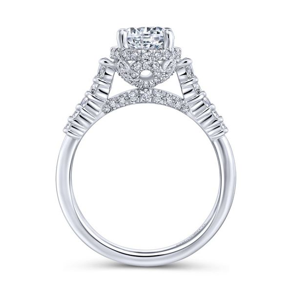 14K White Gold Graduating Side Stone Engagement Ring Image 3 Koerbers Fine Jewelry Inc New Albany, IN