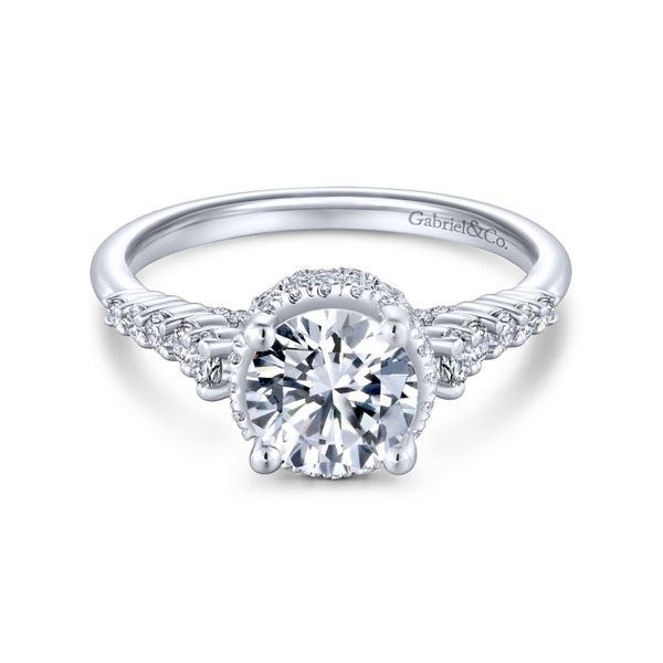 14K White Gold Graduating Side Stone Engagement Ring Koerbers Fine Jewelry Inc New Albany, IN